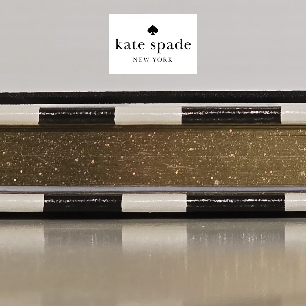 NWT Kate Spade ♠️ 'How To Live In The Moment' Black and White Striped Journal